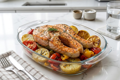 Peixe Assado com Legumes