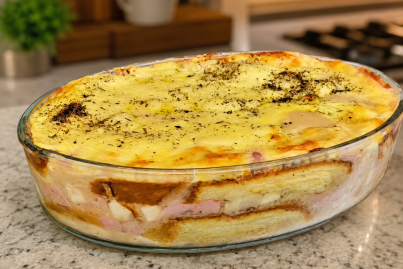 Torta Cremosa de Pão de Forma